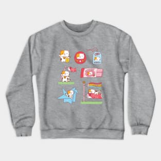 Cute Japanese Good Luck Charms Neko Cat Crewneck Sweatshirt